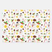 Reindeer Snowman Candy Stars Weihnachten Geschenkpapier Set (Vorderseite 2)