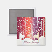 Reindeer Snowy Holiday Magnet (Vorderseite/Rückseite)