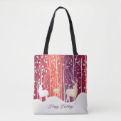 Reindeer Snowy Holiday Tote Bag Tasche (Vorderseite)