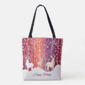 Reindeer Snowy Holiday Tote Bag Tasche (Rückseite)