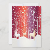 Reindeer Snowy Weihnachtsfeiertag Party Einladung (Rückseite)