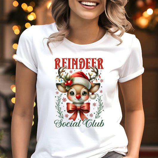 Reindeer Social Club Coquette Weihnachten Tri-Blend Shirt