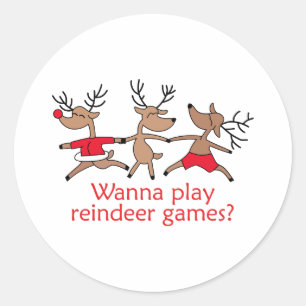REINDEER SPIELE RUNDER AUFKLEBER