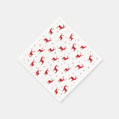Reindeer Stag Pattern Red Holiday Serviette (Ecke)