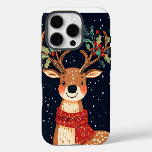 Reindeer Starry Christmas Twinkle Night iPhone 16 Pro Hülle