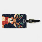 Reindeer Starry Christmas Twinkle Night Gepäckanhänger (Vorderseite horizontal)