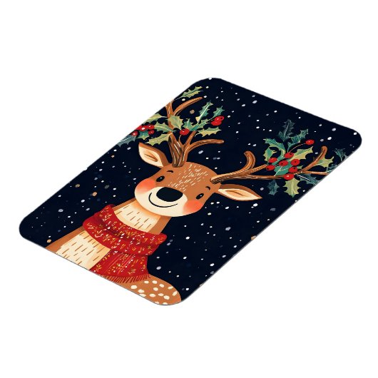 Reindeer Starry Christmas Twinkle Night Magnet (Linke Seite)