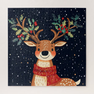 Reindeer Starry Christmas Twinkle Night Puzzle