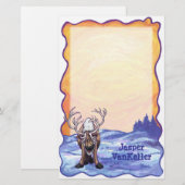 Reindeer Stationery Briefpapier (Vorne/Hinten)