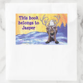 Reindeer Stationery Rechteckiger Aufkleber (Tasche)