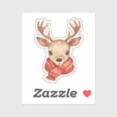 Reindeer Sticker | Cute Christmas Deer (Blatt)