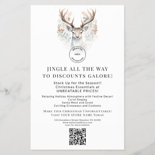 Reindeer Store Christmas bietet QR-Code Flyer (Vorne)