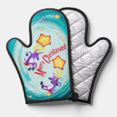 REINDEER SWING ON A STAR von Jeff Willis Ofenhandschuh (Vorderseite/Rückseite)