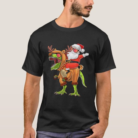Reindeer T Rex Dinosaur Weihnachtskostüm T-Shirt (Vorderseite)
