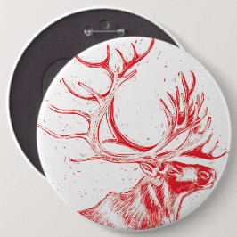 Reindeer Toile de Jouy Colossal Button