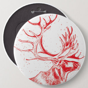 Reindeer Toile de Jouy Colossal Button