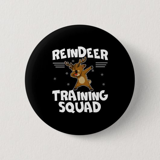 Reindeer Training Squad Deer Team Xmas Running New Button (Vorderseite)