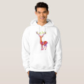 Reindeer tree lights mixed media collage art  hoodie (Vorne ganz)
