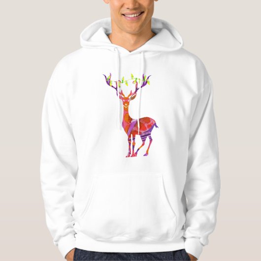 Reindeer tree lights mixed media collage art  hoodie (Vorderseite)