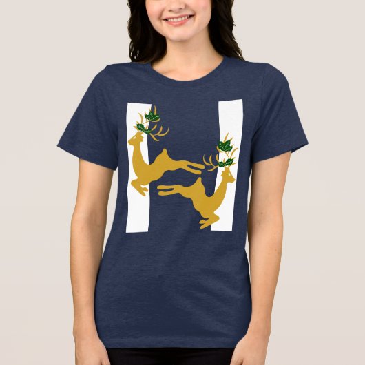 Reindeer Tri-Blend Shirt (Vorderseite)
