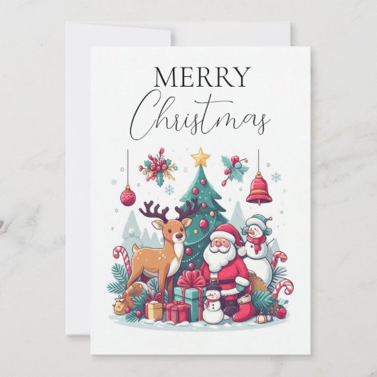 Reindeer und Claus Cheer Feiertagskarte (Vorderseite)