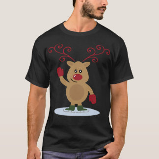 Reindeer Unisex Reindeer Rentier Santa Claus Funn T-Shirt