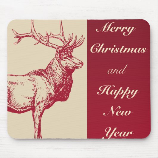 Reindeer Vintage Mousepad (Vorne)
