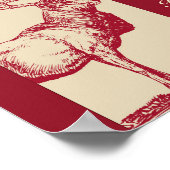 Reindeer Vintage Poster (Ecke)