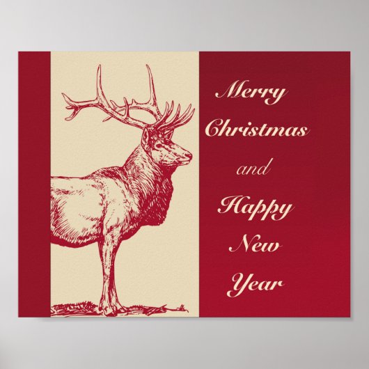 Reindeer Vintage Poster (Vorne)