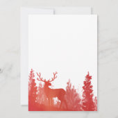 Reindeer Watercolor Red | Winterhochzeit Einladung (Rückseite)