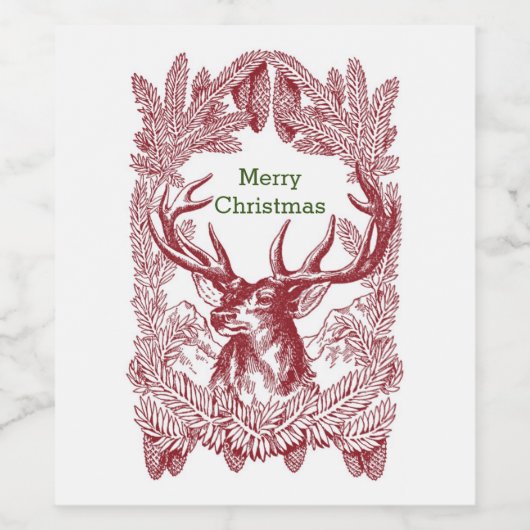 Reindeer Weinetikett (Einzelnes Label)