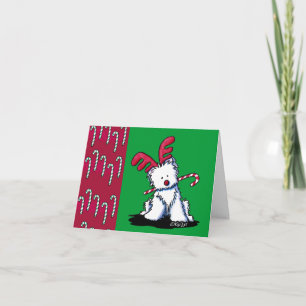 Reindeer Westie Christmas Card Feiertagskarte