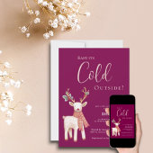 Reindeer Winter Cold Outside Baby Shower  Einladung
