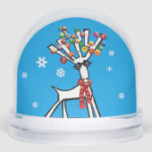 Reindeer with Christmas lights in the snow Schneekugeln (Vorderseite)