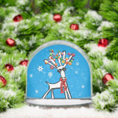 Reindeer with Christmas lights in the snow Schneekugeln (Weihnachten)