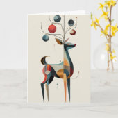 Reindeer with ornaments on antlers karte (Gelbe Blume)