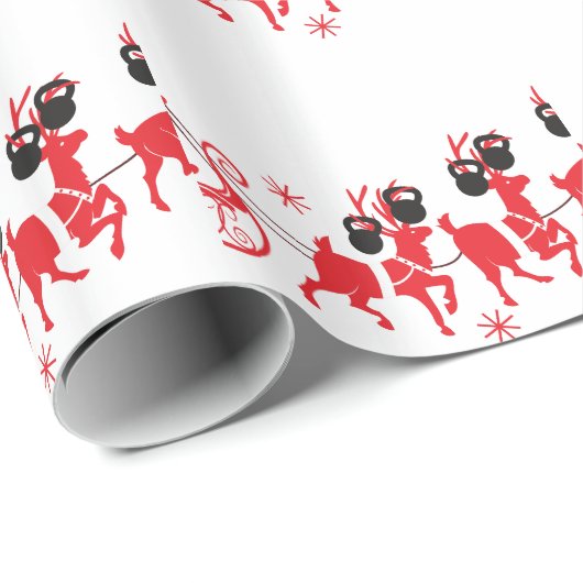 Reindeer Workout Geschenkpapier (Rolleneckpunkt)
