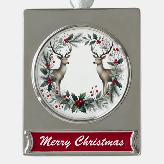 Reindeer Wreath – Elegant Christmas Ornament (Vorderseite)