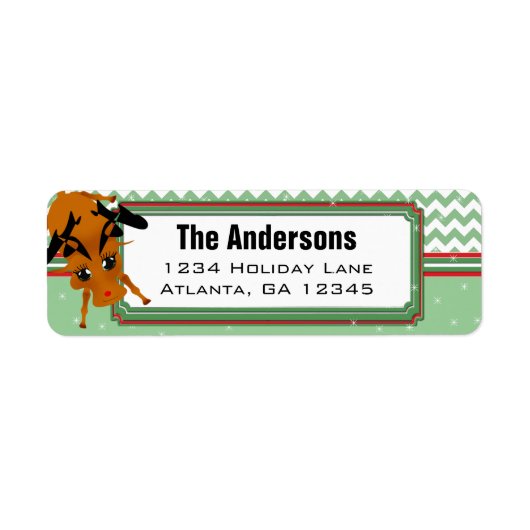 Reindeer Zickzack ZigZag Weihnachtsfeier Rücksende (Vorne)