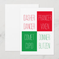 REINDEERNAMEN 4.5x6.25 Flachkarte