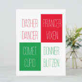 REINDEERNAMEN 6.5x8.75 Flachkarte Feiertagskarte (Stehend Vorderseite)