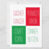 REINDEERNAMEN 6.5x8.75 Flachkarte Feiertagskarte (Vorderseite)