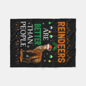 Reindeers Are Better Than People Funny Merry Chris Fleecedecke (Vorderseite (Horizontal))