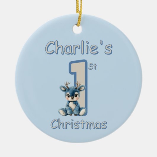 Reindeer's First Christmas! Keramik Ornament (Vorne)