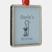Reindeer's First Christmas! Ornament Aus Metall (Rechts)
