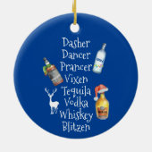 Reindeers names Alcohol Tequila Vodka Weihnachten Keramik Ornament (Hinten)