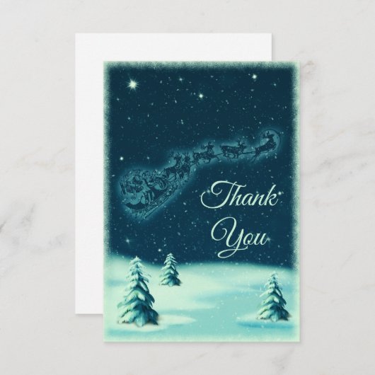 Reindeers Pulling Weihnachten Dankeskarte (Vorne/Hinten)