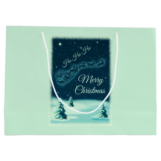 Reindeers Pulling Weihnachten Große Geschenktüte (Rückseite)