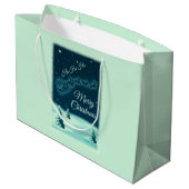 Reindeers Pulling Weihnachten Große Geschenktüte (Rückseite Schrägansicht)