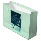 Reindeers Pulling Weihnachten Große Geschenktüte (Vorderseite Schrägansicht)